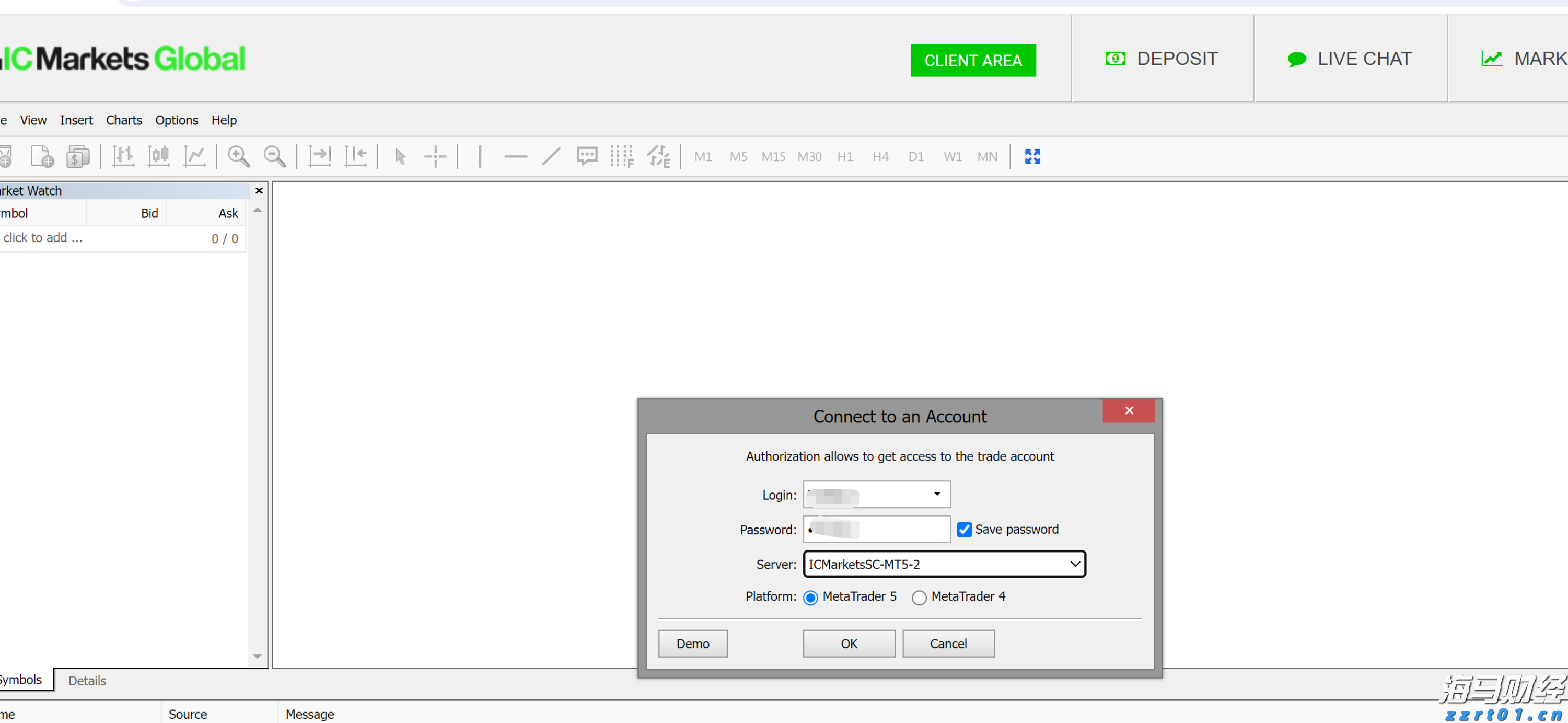 IC MARKETS网页版MT4登录流程