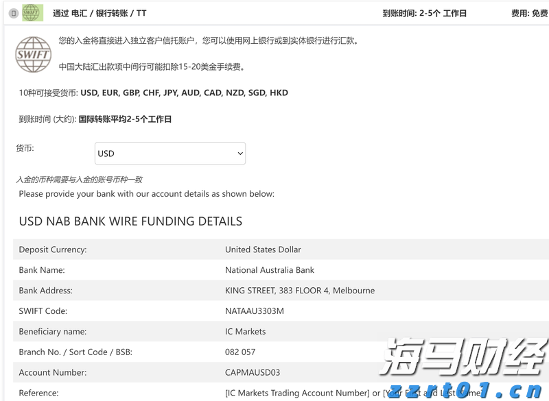 IC MARKETS入金流程