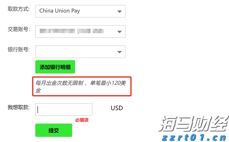 IC MARKETS银联出金单笔最低是多少